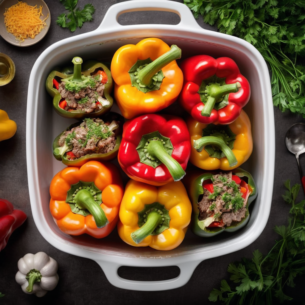 Delicious and hearty beef and cheese stuffed peppers that are perfect for a comforting family meal.