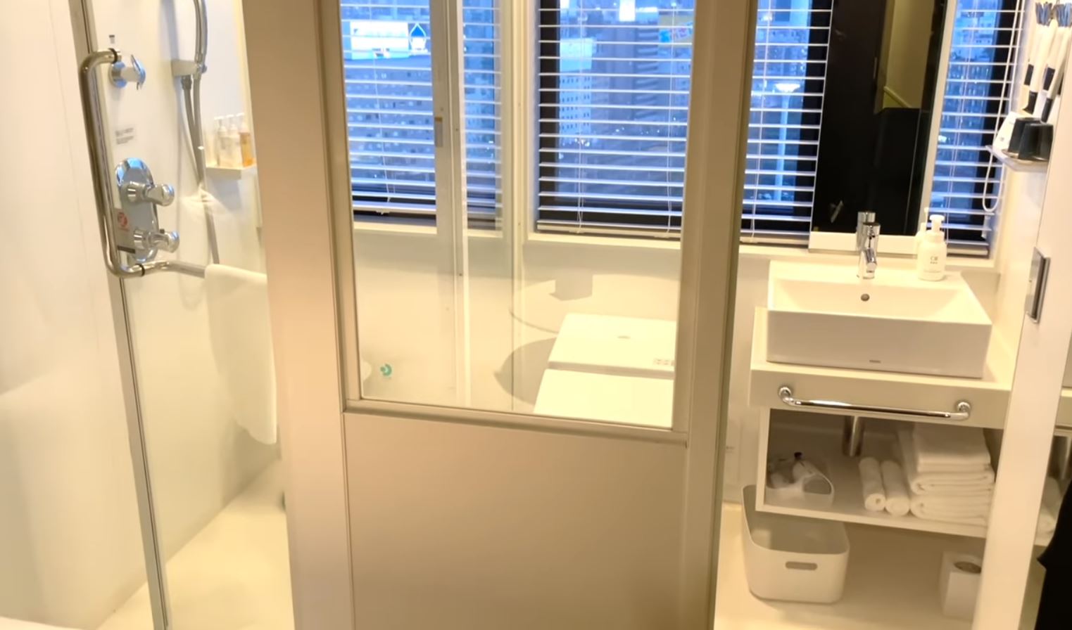 photo of the bathroom in twin room of remm shin osaka